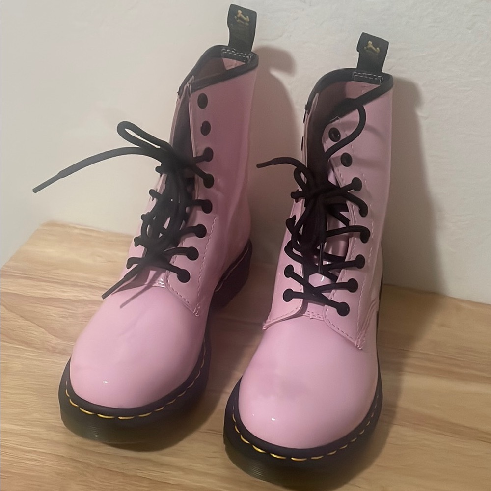 Dr. Martens Patent Pink Boots